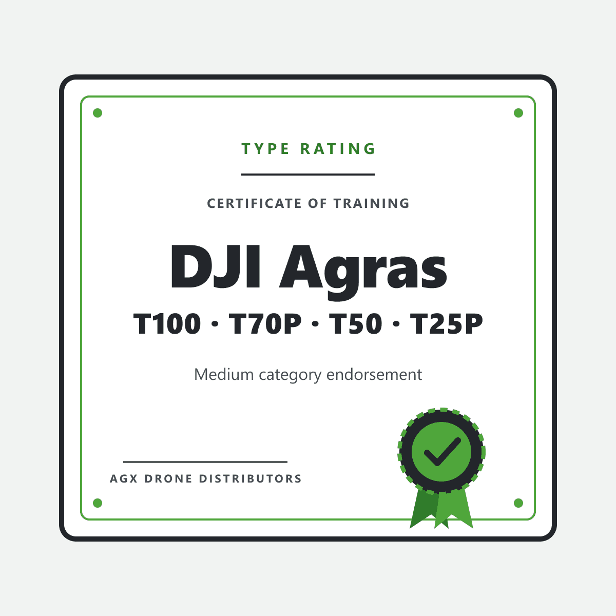 DJI Agras Type Rating (T100, T70P, T50, T25P)